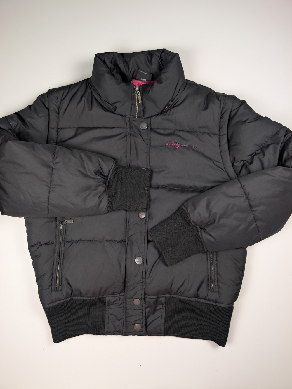 Vintage FUBU 2 in 1 Convertible Puffer Jacket Vest Down Pink Y2K Womens M